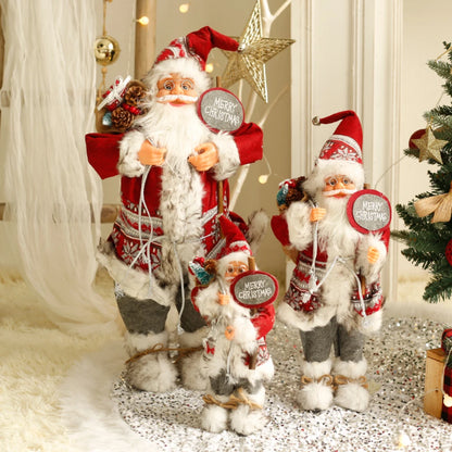 Large Standing Santa Figurine Doll Home Decoration