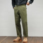 Casual Cotton Pants, Loose Straight Leg Workwear