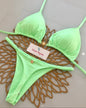 Print Sexy Bikini Sets Halter Lace-up  Beach