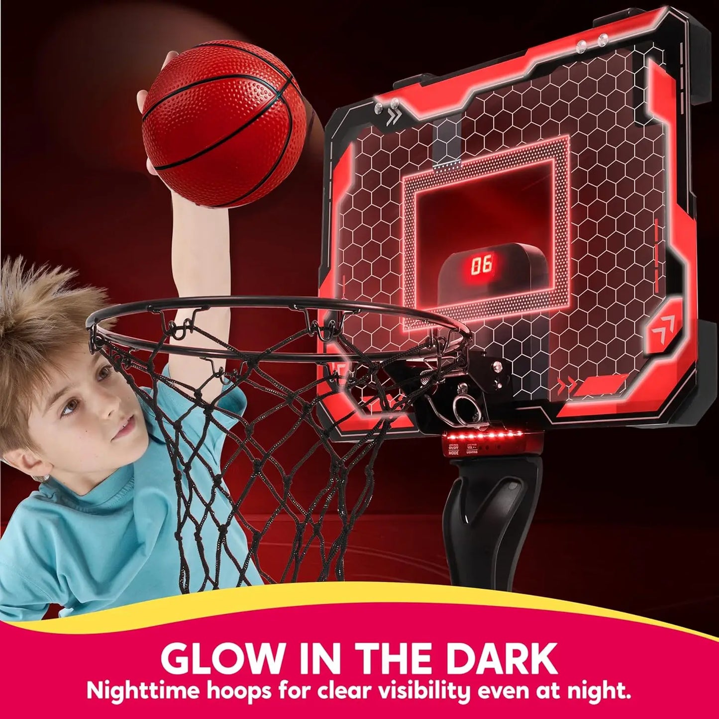 Mini Indoor Basketball Hoop Light Up Scoreboard