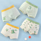 4PCS Boys Cute Cotton Antibacterial Cartoon Print Underwear