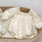 Baby Girls Long Sleeve Flower Embroidery Jumpsuit