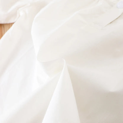 Girls' White Blouse Floral Embroidered Collar Bow