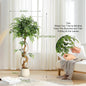 Ficus Tree Artificial Plants Indoor White Pot
