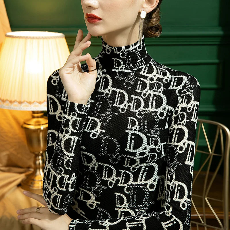 Fashion Female Crop Tops Bodysuit Long-sleeved