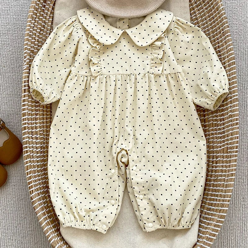 Baby Girls Long Sleeve Flower Embroidery Jumpsuit