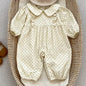 Baby Girls Long Sleeve Flower Embroidery Jumpsuit