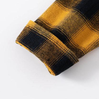 Kids Shirts With Collar Long Sleeved Plaid