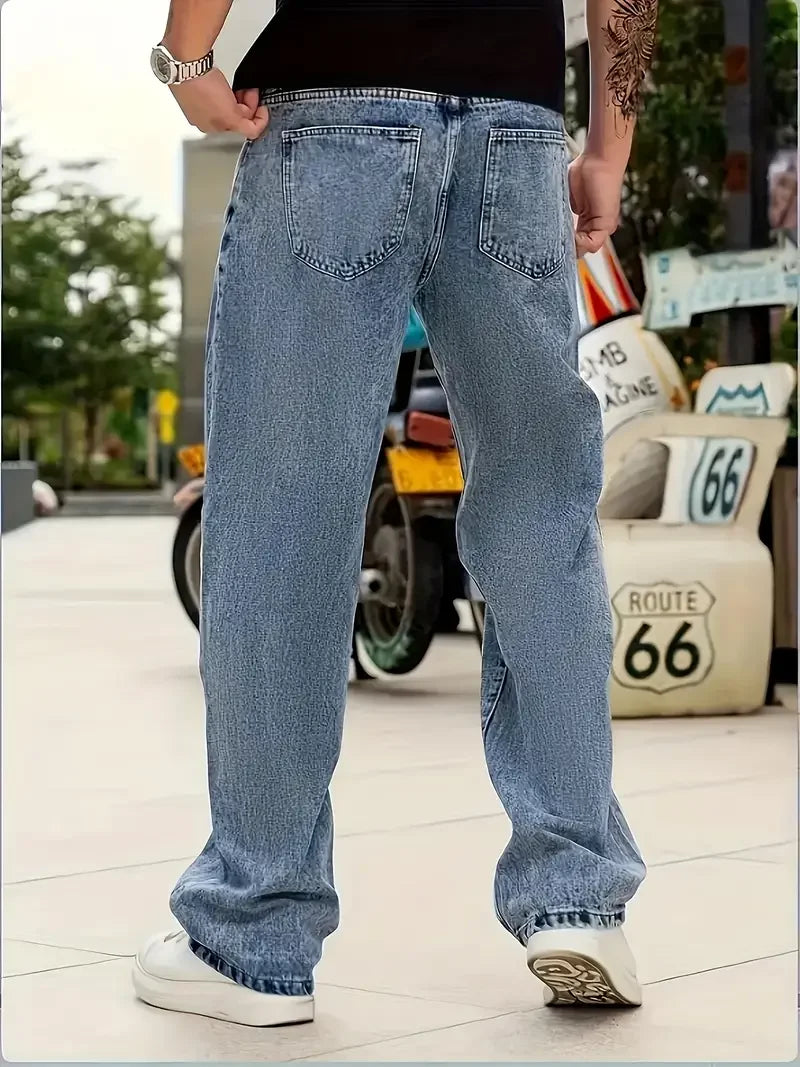 Men's Loose Fit Straight Leg Jeans