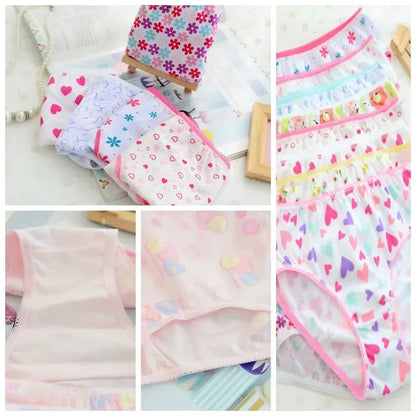 12PC Cotton Girls Underwear Briefs