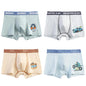 4PCS Teen Boys Cotton Antibacterial Underwear Cartoon Breathable
