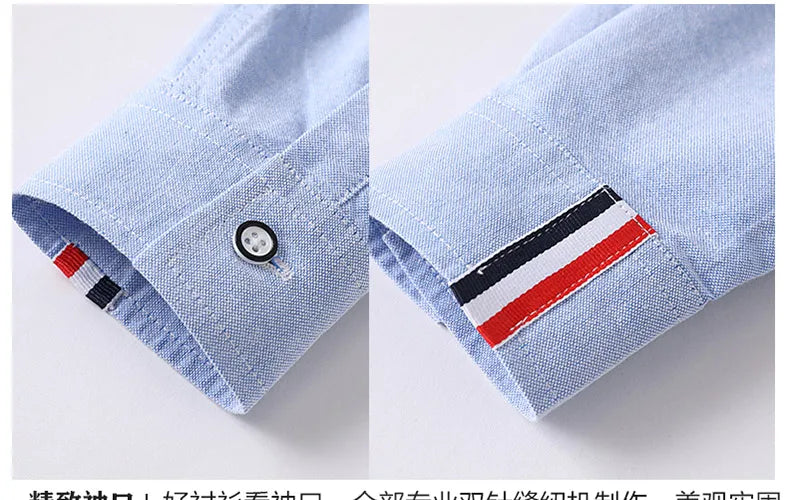 Cotton Solid Color Full-sleeved Boy's Shirts