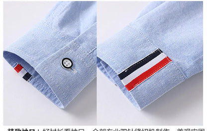 Cotton Solid Color Full-sleeved Boy's Shirts