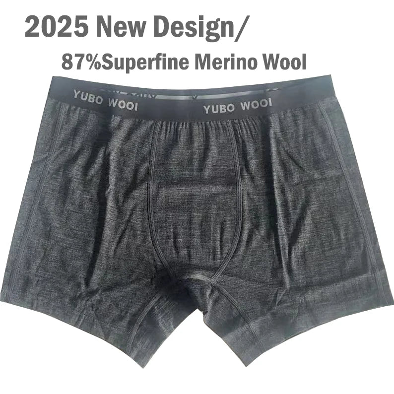 100% Merino Wool Boxer Briefs Men Underwear Breathable