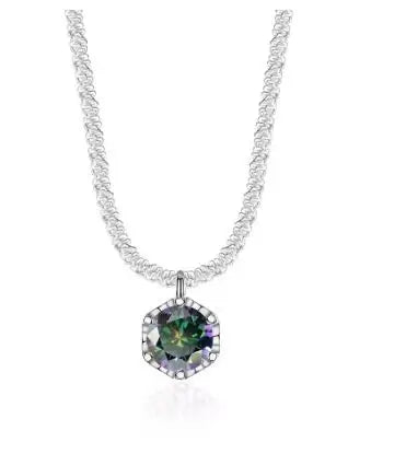 Sterling Silver Moissanite Crown Necklace for Ladies