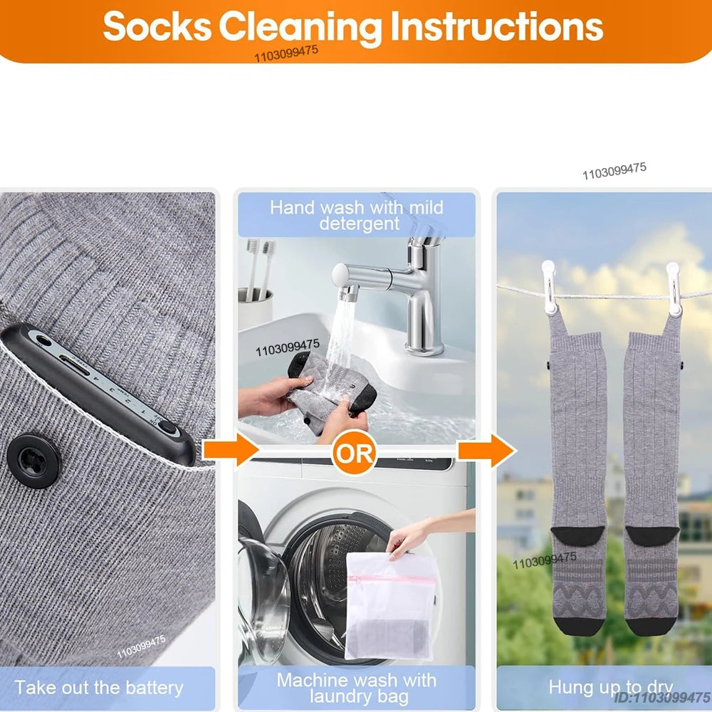New Heated Winter Thermal Socks, Rechargeable