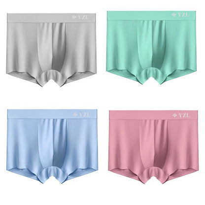 Men's Silk Flat Corner Antibacterial  Boxer Briefs