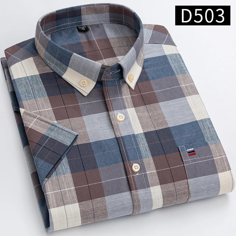 Plus Size Men Plaid Striped Formal Business