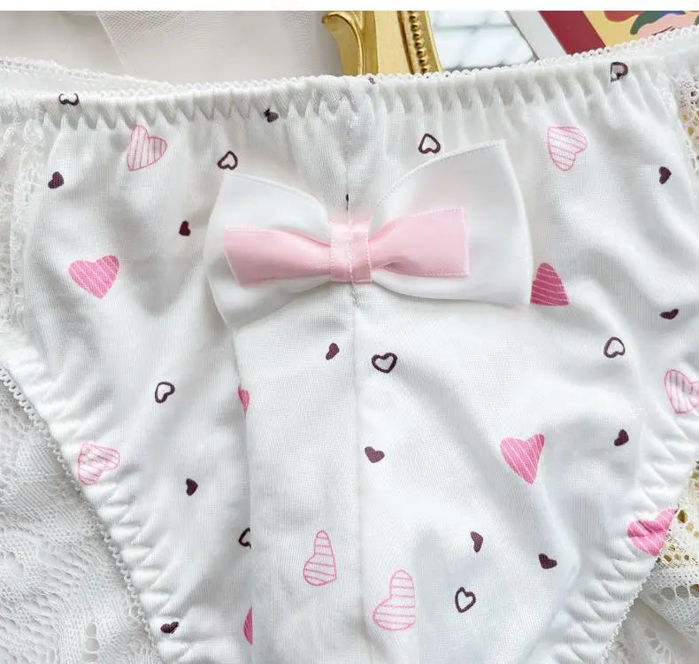 Men's Lace Bowtie Briefs Flower Emroid Sweet Panties