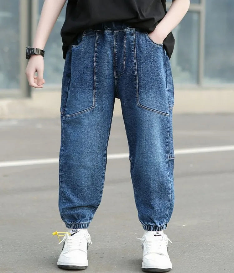 Loose Fit Boys' Jeans Trendy Oversized Denim