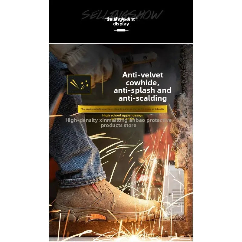 Anti Smashing Steel Toe Insulated Shoes, Breathable Suede