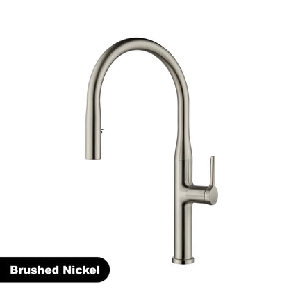 Luxury Brushed Gold Brass Pull Out Kitchen Faucet