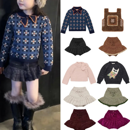 Girls Sweaters and Skirts Clothing Sets