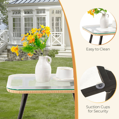 5 Piece Outdoor Wicker Small Conversation Bistro