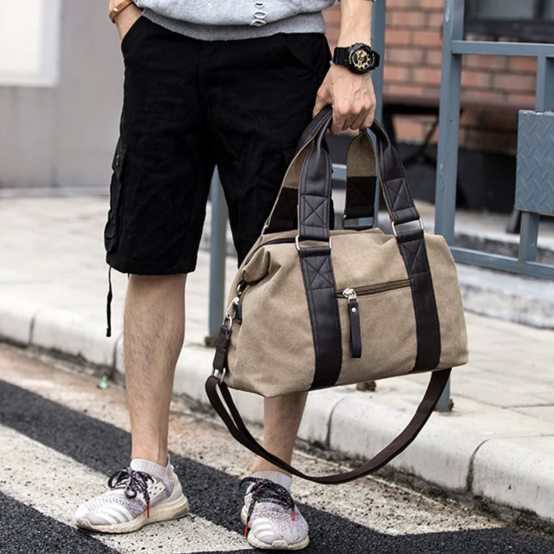 Canvas Simple Travel Luggage Handbags Large-capacity