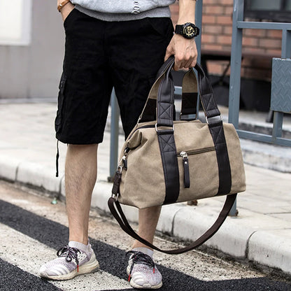 Canvas Simple Travel Luggage Handbags Large-capacity