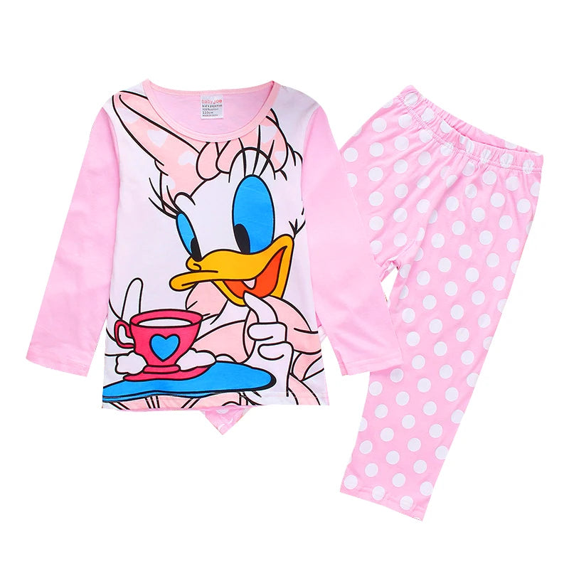 2 Pcs Pink Daisy Girl Sleepwear Pajamas