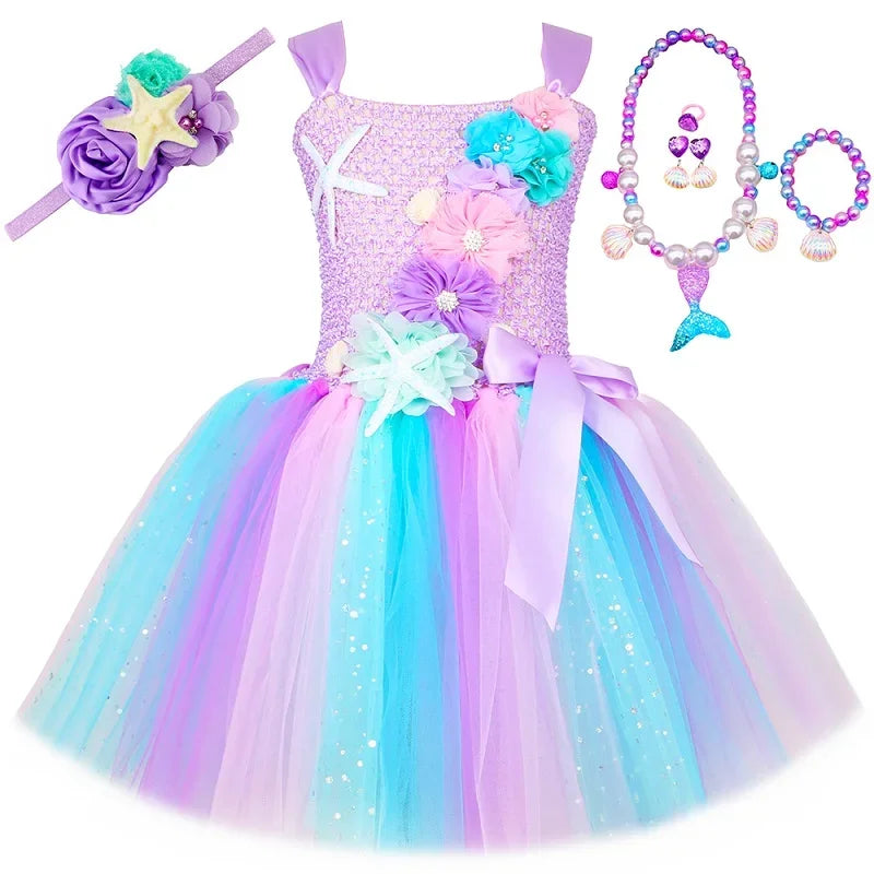 Princess Mermaid Tutu Dresses Costume for Kids