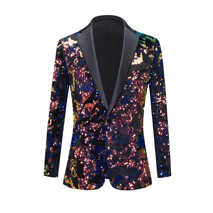 Men's fashion sequined suit jacket formal party
