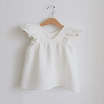 Baby Girls Linen Cotton Princess Dress