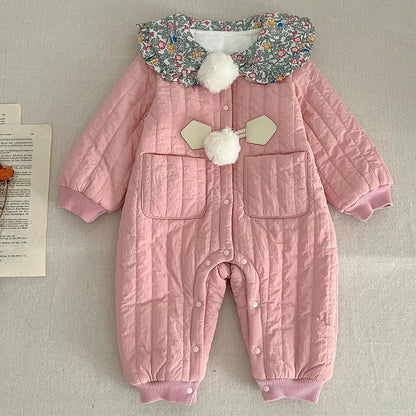 Infant Baby Girls Long Sleeve Cotton Jumpsuit