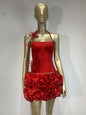 2 Pcs Women Sexy Strapless Dress Nightclub Party Wear