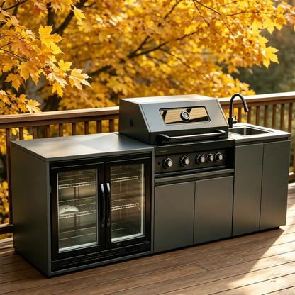 Stainless Steel Outdoor Grill Cooktop Sink Fridge