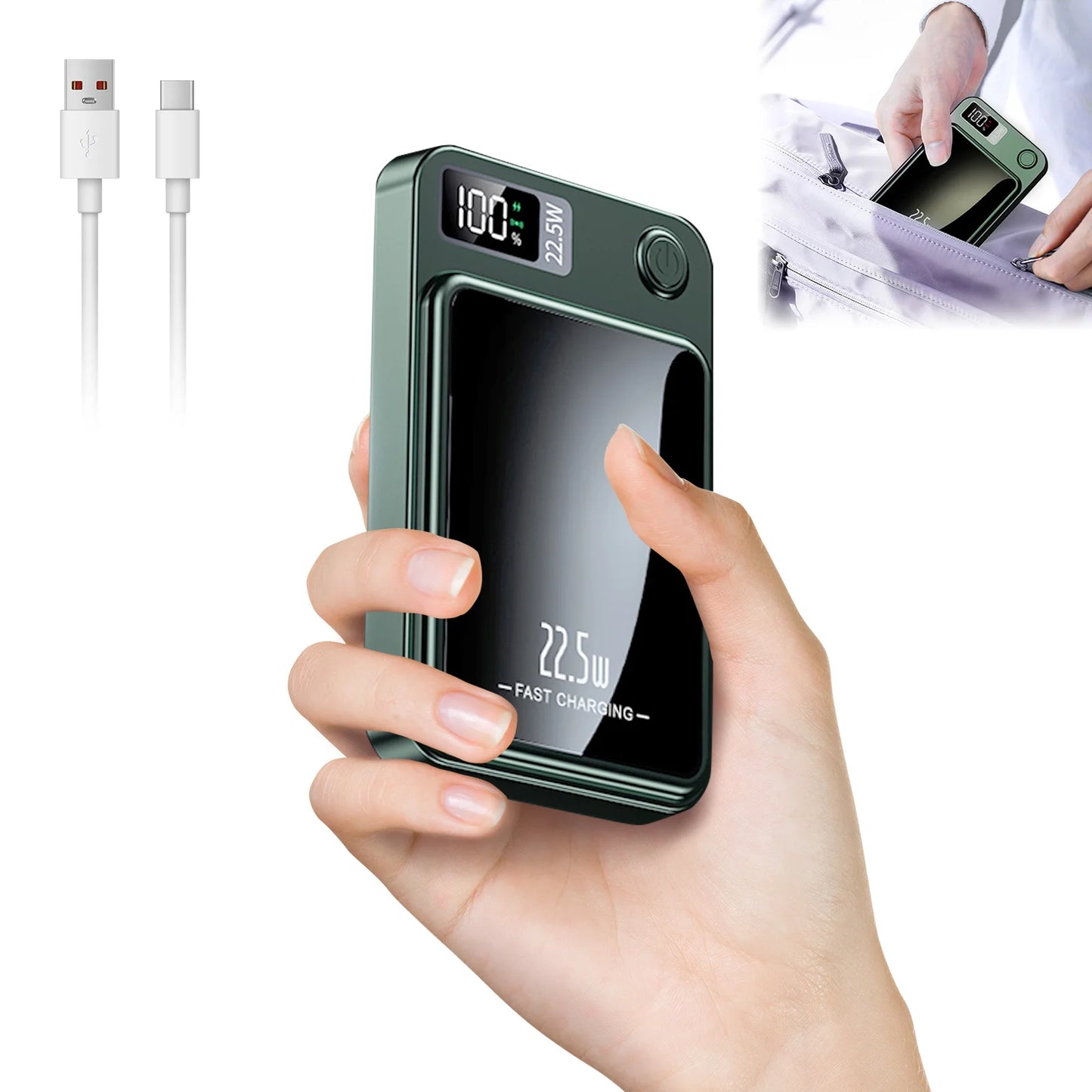 10000mAh Power Bank Magnetic Wireless Charger