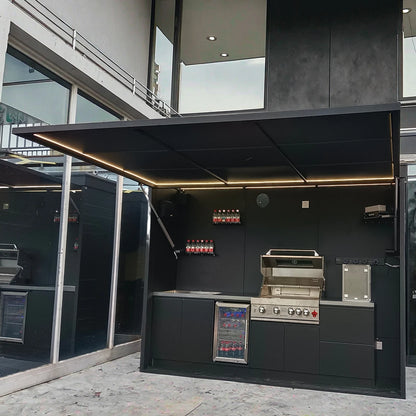 Black/grey Garden/patio Outdoor Bbq Kitchen Pod