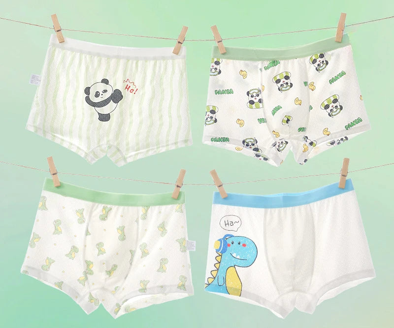 4PCS Mesh Breathable Comfort Boys  Antibacterial Underwear