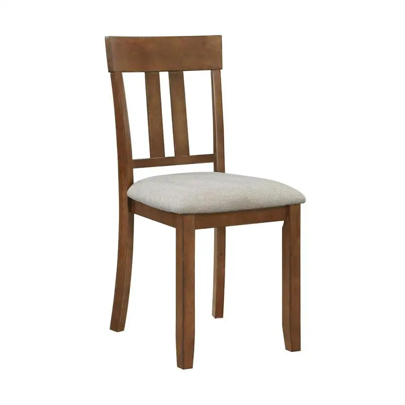 7-Piece Cherry Finish Table and 6 Upholstered Chairs Wooden