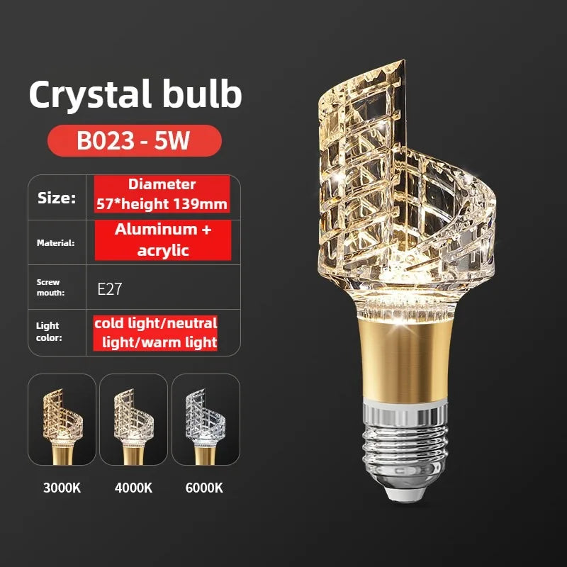Acrylic Crystal LED Bulb Chandelier Fairy Lamp