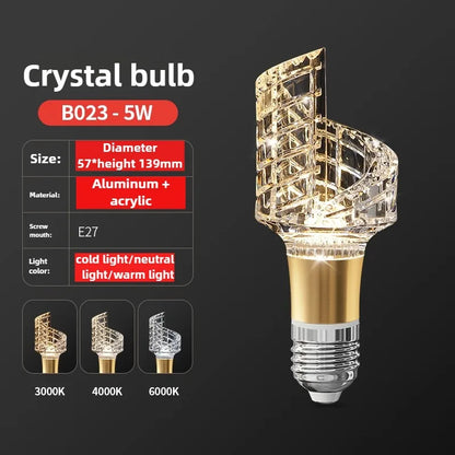Acrylic Crystal LED Bulb Chandelier Fairy Lamp