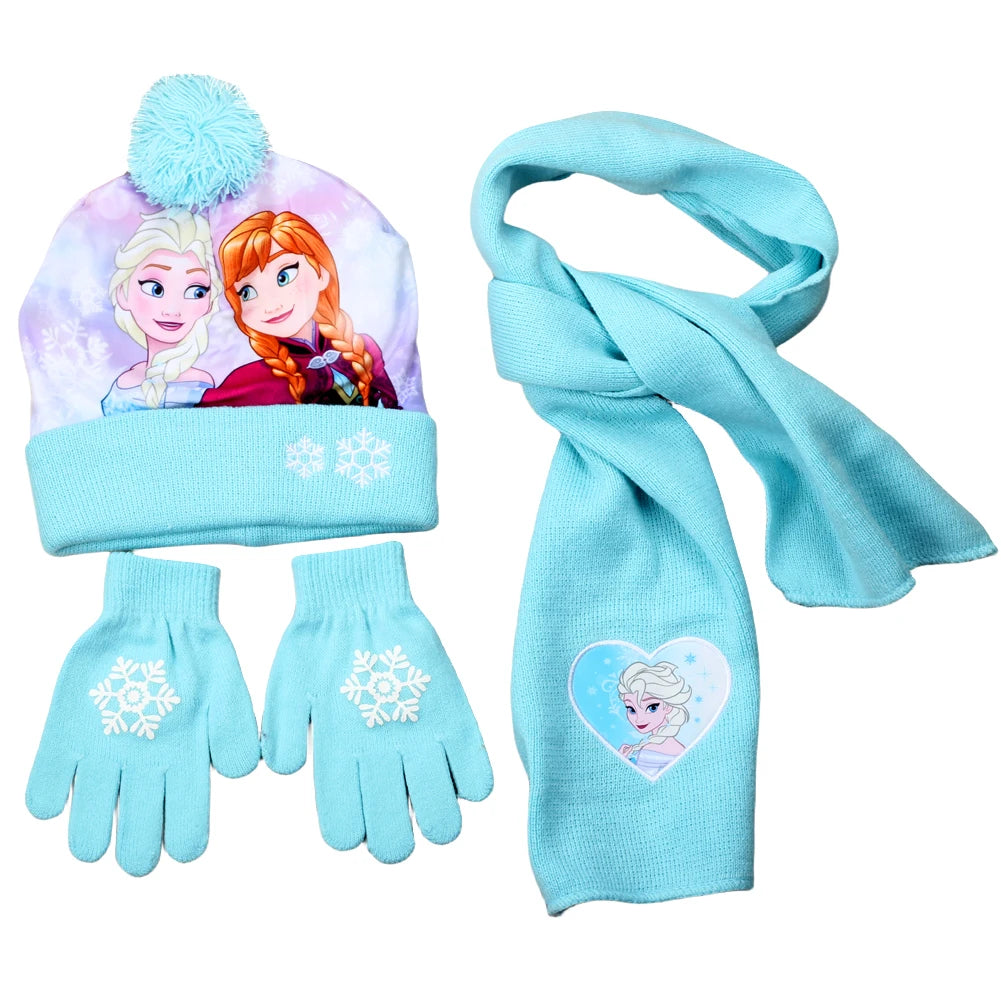 Elsa Anna Classics Princess Cartoon Cap Scarf Hat Glove
