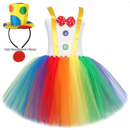 Rainbow Circus Costume Tutu Dress for Girls