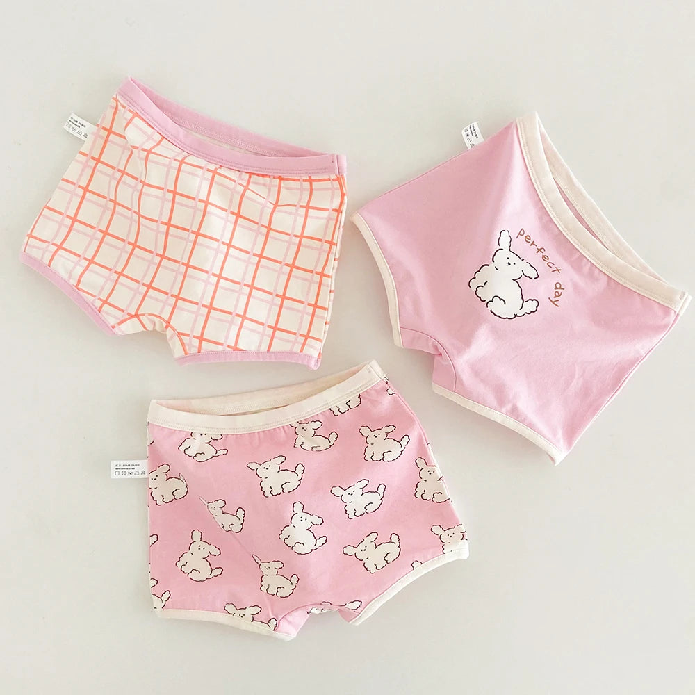 3PCS Young Girls/Boys Cute Cotton Briefs Boxers Underwear