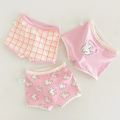 3PCS Young Girls/Boys Cute Cotton Briefs Boxers Underwear