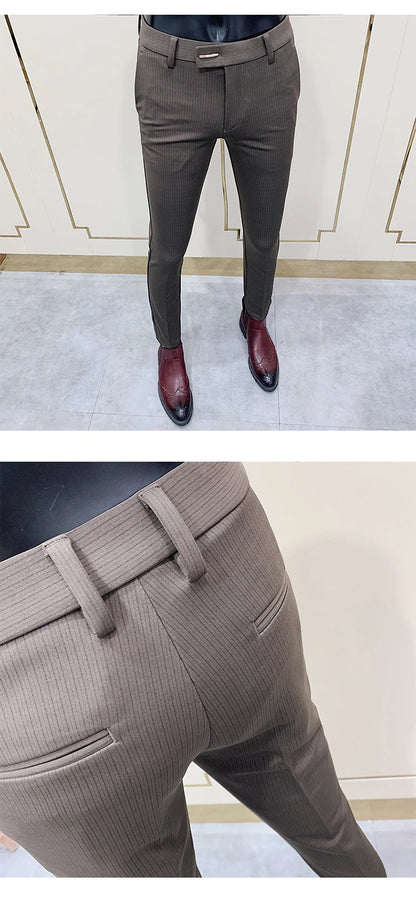Men Stretch Slim Formal Casual Pants Fashion