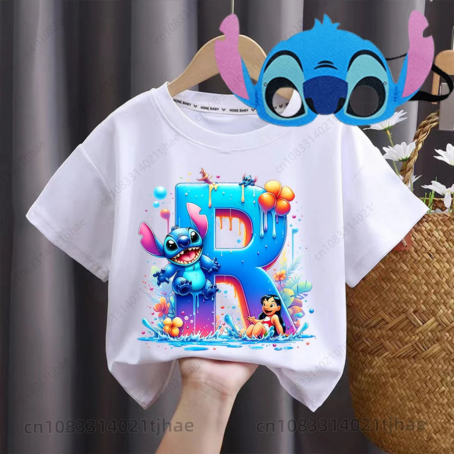 Boys/Girls Disney Lilo Stitch Letters Party T-Shirt