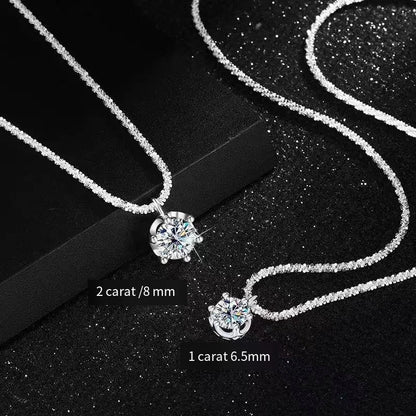Sterling Silver Moissanite Crown Necklace for Ladies